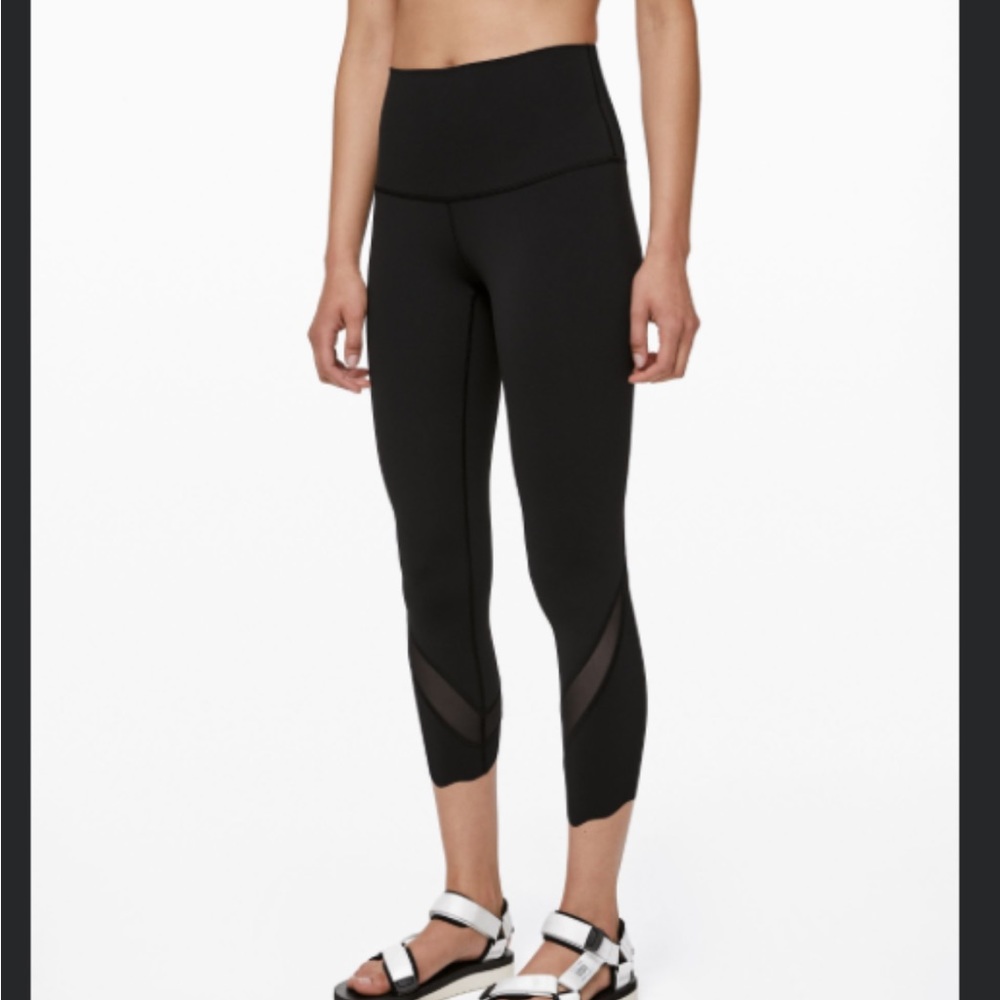 Lululemon Wunder Under Crop High-Rise *Roll Down Scallop, Full On Extreme 25”*